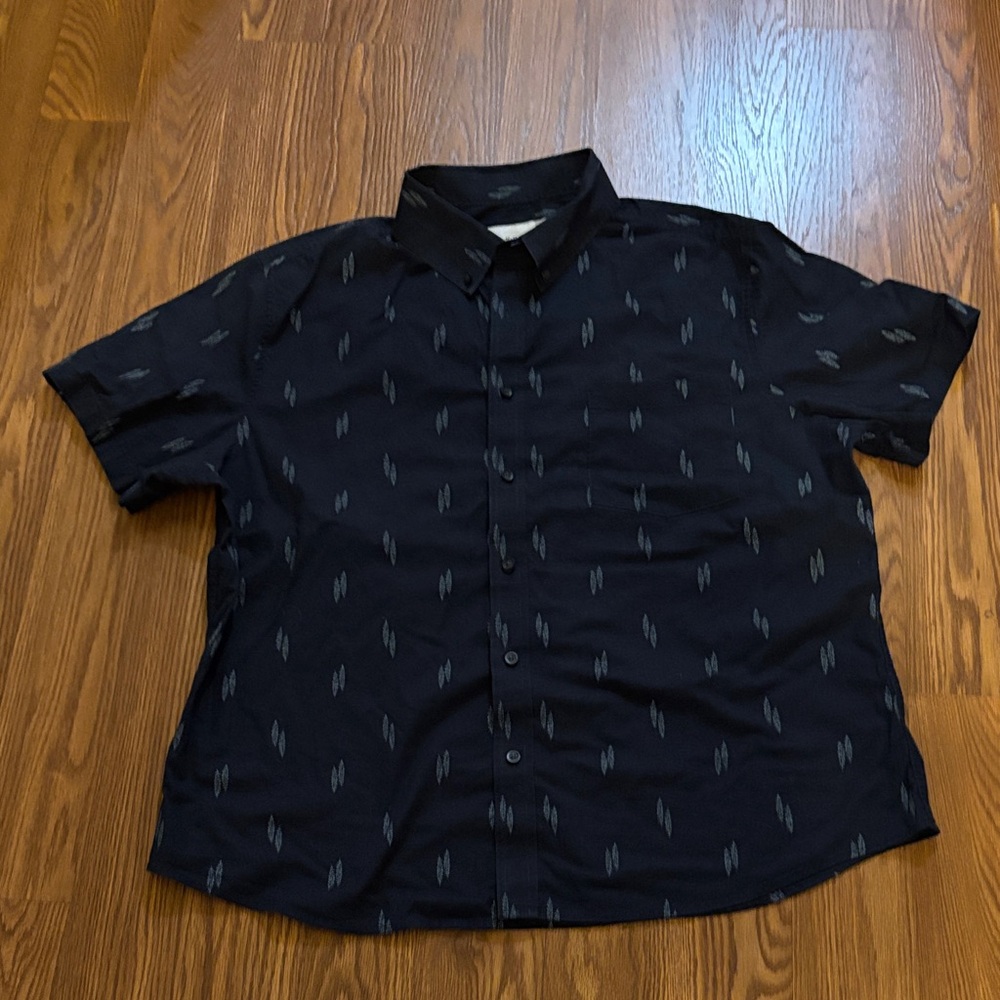 Goodfellow & Co Navy Patterned Button Down Shirt - image 1